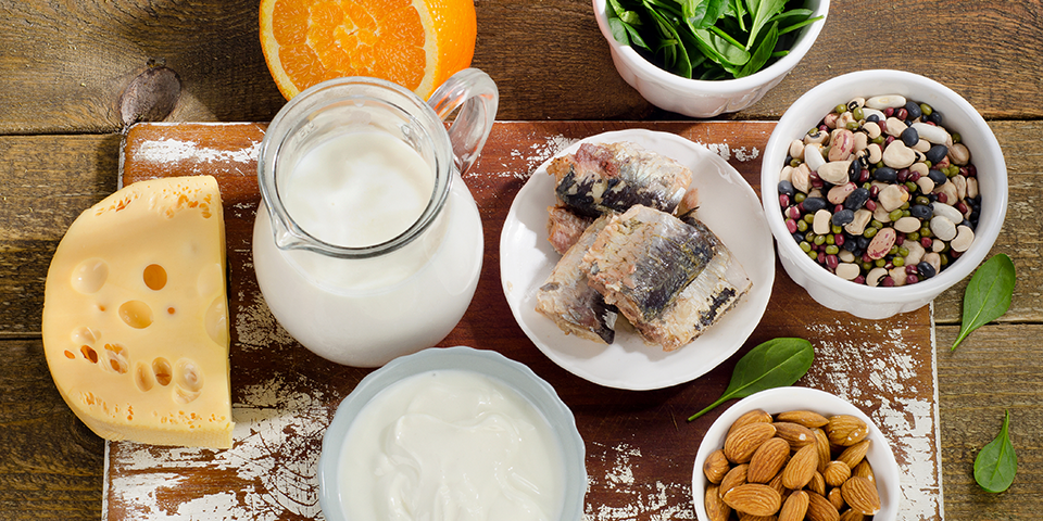 Cheese, milk, fish, almonds, and other bone-healthy foods